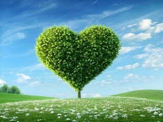 heart shaped tree on green grass