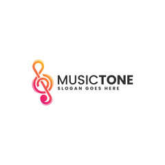 Vector Logo Illustration Music Tone Gradient Colorful Style