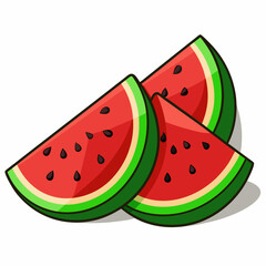 Watermelon Slices art vector illustration