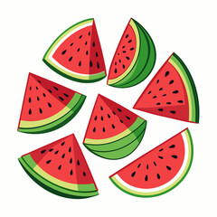 Watermelon Slices art vector illustration