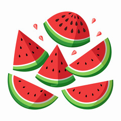 Watermelon Slices art vector illustration