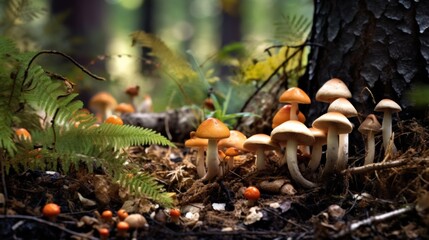 Mushrooms in the Forest