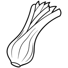 FOOD LEEK black lines art vector illustration