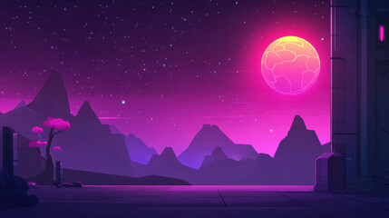 Fototapeta premium Dive into a vibrant neon gaming world with this modern abstract background, perfect for digital art lovers.