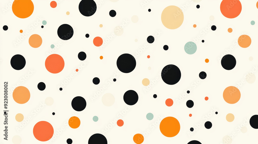 Poster a chic vector design featuring a modern polka dot pattern, combining playful textures with classic b
