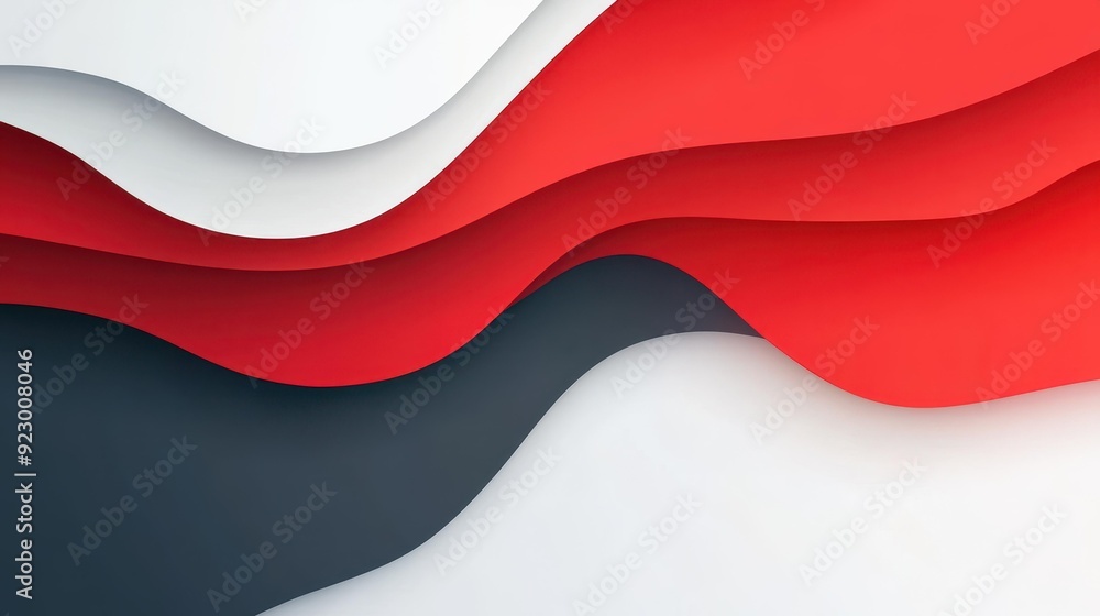 Poster a captivating red abstract design on a soft gray backdrop, featuring modern textures in a fun, carto
