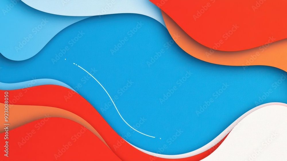 Poster a vibrant red and blue vector background that blends modern design with playful textures for a strik
