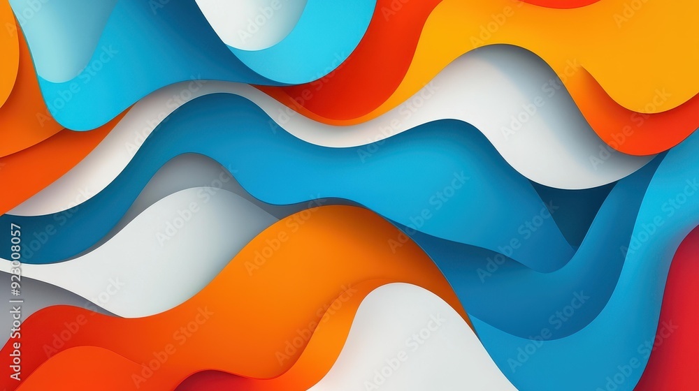 Poster dive into a vibrant world with this 3d fluid wave design, bursting with color and dynamic movement f