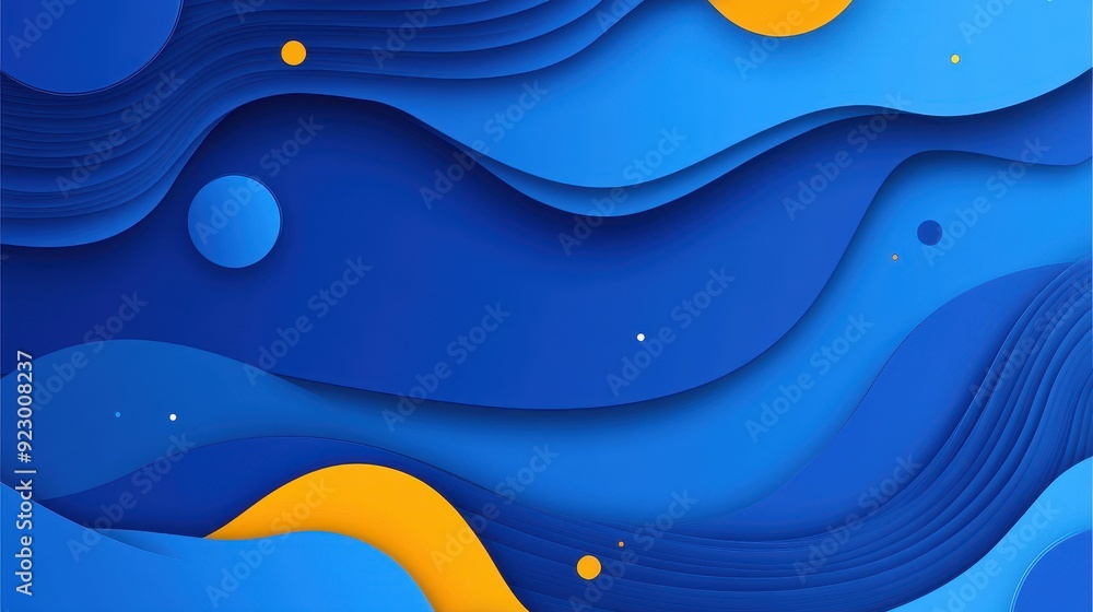 Poster dive into a vibrant blue backdrop, merging futuristic tech elements with playful cartoon textures fo