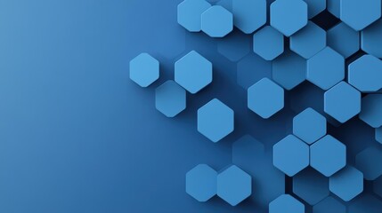 Obraz premium Dive into a futuristic realm with abstract blue hexagons, blending modern design and technology in a captivating illustration.