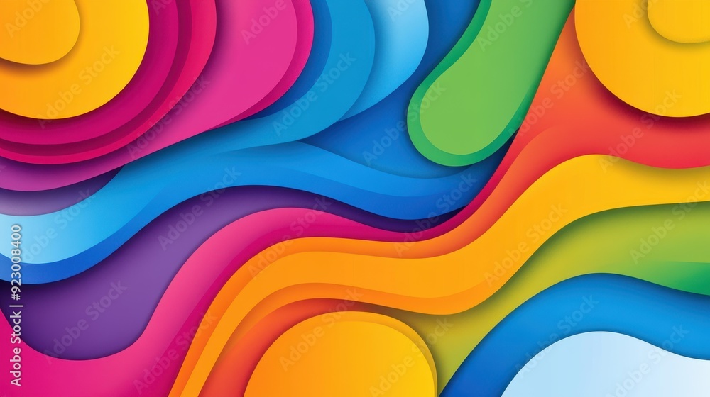 Poster dive into this vibrant, abstract vector background with playful wavy patterns and a psychedelic twis
