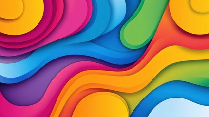 Obraz premium Dive into this vibrant, abstract vector background with playful wavy patterns and a psychedelic twist, perfect for modern design