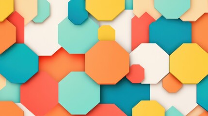 Modern abstract cube hexagon pattern with vibrant textures, perfect for a stylish backdrop in cartoon aesthetic.