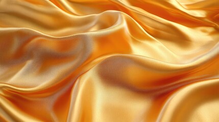 Obraz premium Luxurious Golden Silk Fabric with Smooth and Shiny Texture, Perfect for Fashion and Interior Design Concepts