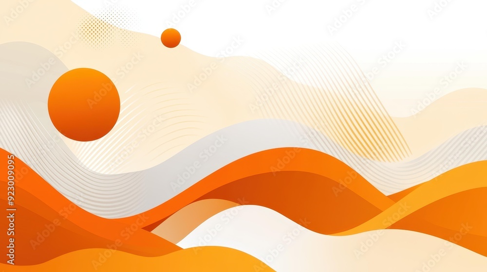 Poster vibrant orange abstract background with dynamic lines and a playful halftone effect, perfect for mod