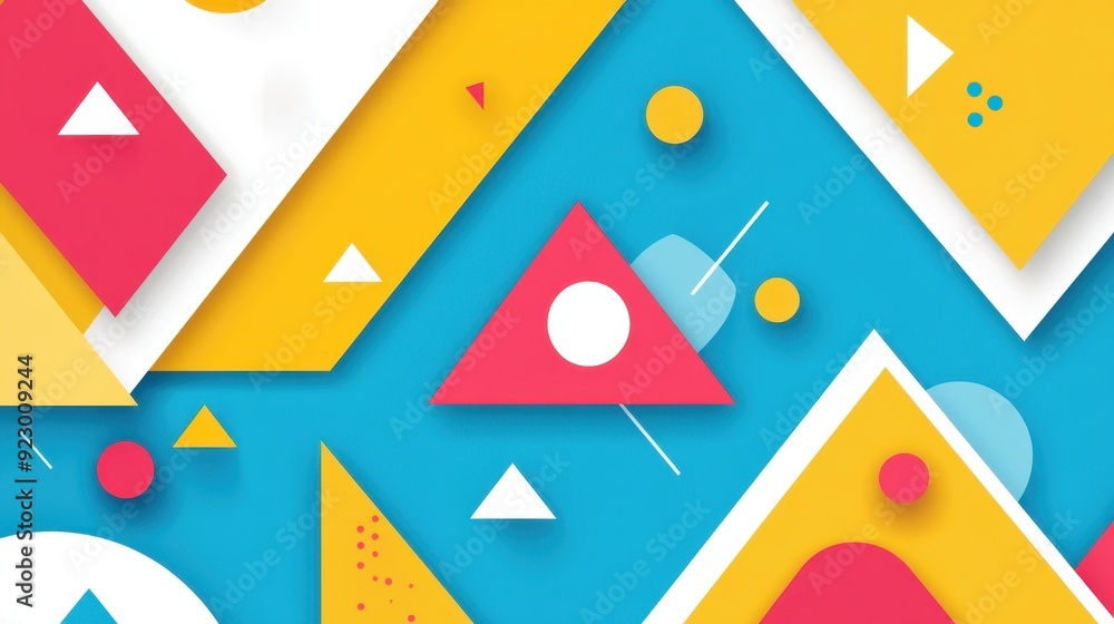 Poster discover a modern triangle pattern with a vibrant palette and playful textures, perfect for your des
