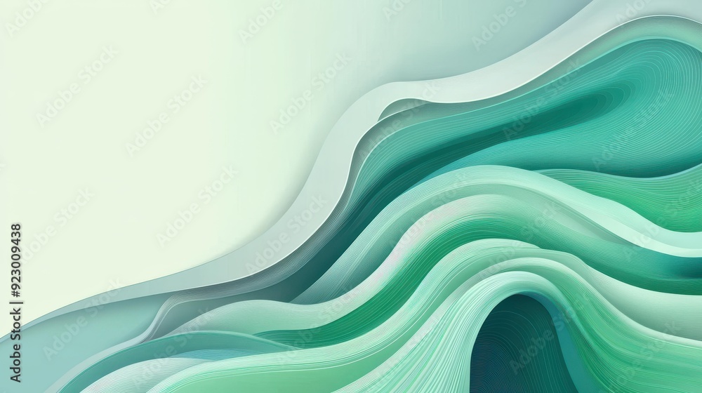 Poster a sleek green wave line flows smoothly, creating a modern touch with a playful cartoon texture.