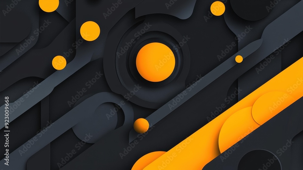 Poster a sleek black abstract background featuring a modern geometric pattern, perfect for adding depth to 