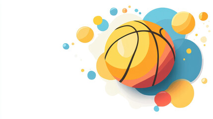 Obraz premium Explore the vibrant world of basketball with our modern abstract design, featuring dynamic textures and playful elements.