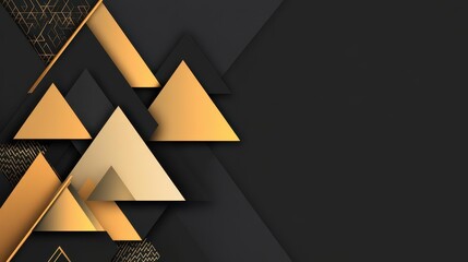Explore a sleek black and gold geometric background that exudes luxury and modern flair for your design projects.