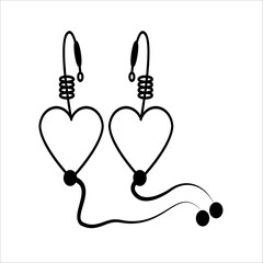 earring vector icon of love icon