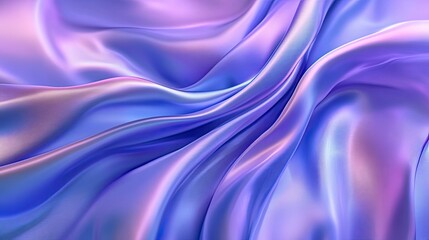 Fototapeta premium Luxurious Flowing Purple and Blue Satin Fabric with Soft Waves and Iridescent Sheen
