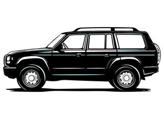 Minimalist Black SUV Vector Art