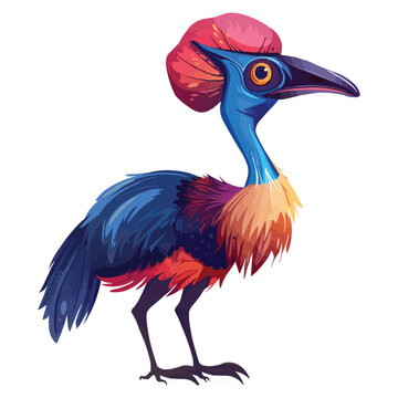 recommend clip art: A cute cartoon cassowary standing vector