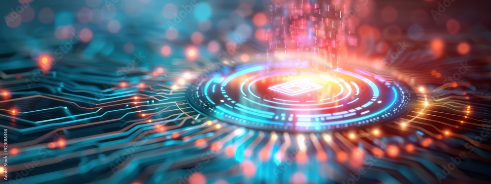 Aufkleber holographic tor encryption, advanced end-to-end cybersecurity, futuristic interface, sleek design