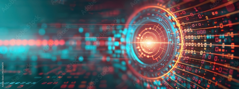 Poster holographic vpn encryption, advanced rsa cybersecurity, futuristic interface, sleek design