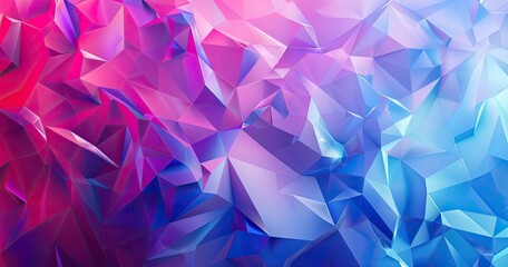 A vibrant and modern background with polygonal shapes in shades of blue, purple, pink, and red. It creates a dynamic visual experience that stands out on digital platforms like social media