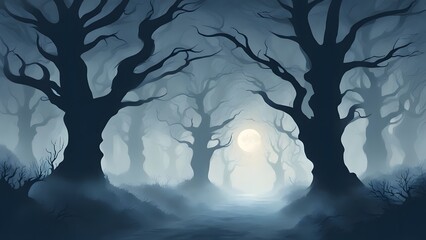 Ghostly Forest Path Generative AI