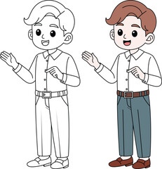 Teacher Outline Coloring Page. Teachers Day colouring for kids