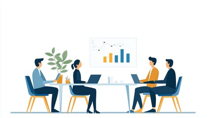 A diverse team collaborates in a modern office, sharing ideas and analyzing data during a business meeting.