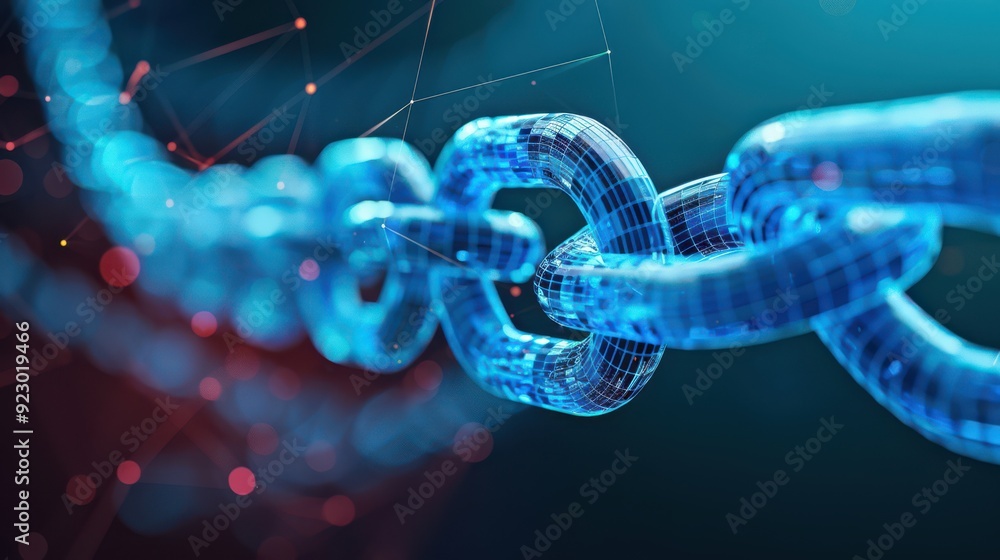Poster internet of value enabled by blockchain technology, transparent and efficient.