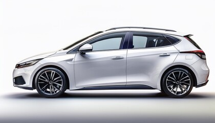 Passenger car isolated on a white background, with clipping path. Full Depth of field. Focus stacking, side view__ passenger car" B 