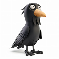 Obraz premium crow cartoon plastic 3d clay isolated