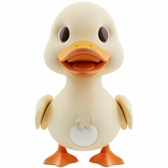 duck cartoon plastic 3d clay isolated