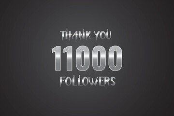 11000 OR 11K followers celebration. Thank you 11000   followers congratulation template banner. banner for social 11K friends and followers. celebrate subscribers and followers.
