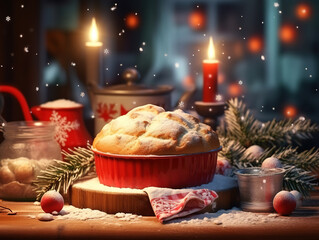 Obraz premium Homemade Christmas gingerbread for Christmas on the table, holiday concept.