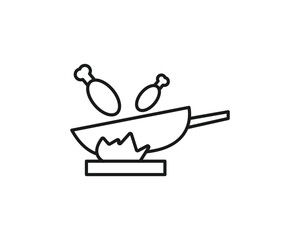 Cooking chicken icon vector symbol design illustration