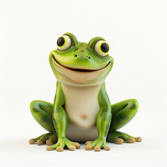 frog cartoon plastic 3d clay isolated