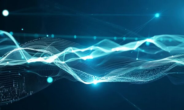 Cloud computing data processing to digital devices secure server and encrypted network communication technology video animation.