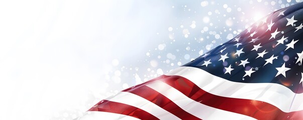 Fototapeta premium Waving American Flag with Sparkling Background