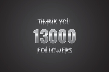 13000 OR 13K followers celebration. Thank you 13000   followers congratulation template banner. banner for social 13K friends and followers. celebrate subscribers and followers.
