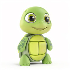 Fototapeta premium 3d render icon of Turtle cartoon plastic 3d clay