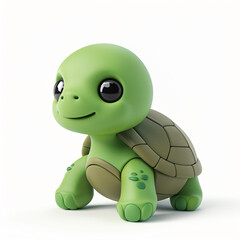 3d render icon of Turtle cartoon plastic 3d clay