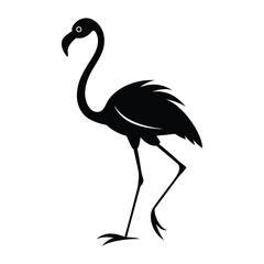 Illustration of Walking Flamingo silhouette 