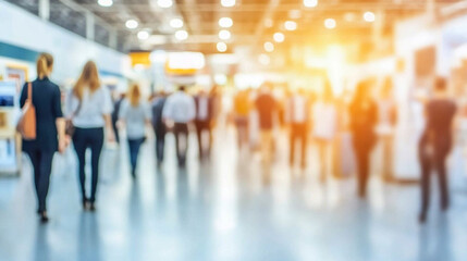 Dynamic abstract motion blur image featuring business people in a bustling crowd, symbolizing the fast-paced and often overwhelming nature of modern professional environments