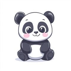 Fototapeta premium Adorable and Charming Baby Panda Cartoon Character in Playful Pose